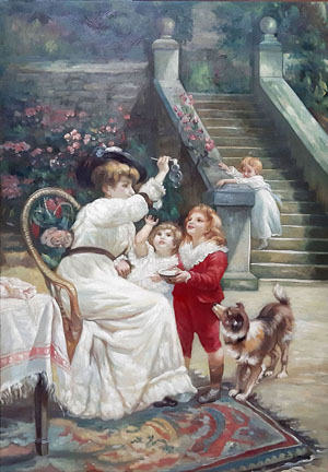 2245-T3 | 90cm x 60cm | famille jouant 